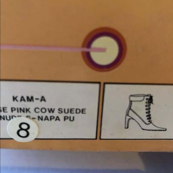 Ladies Pink Cow Suede Booties - Picture 4 of 5